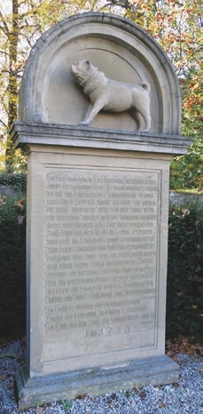 stone, monument, dog