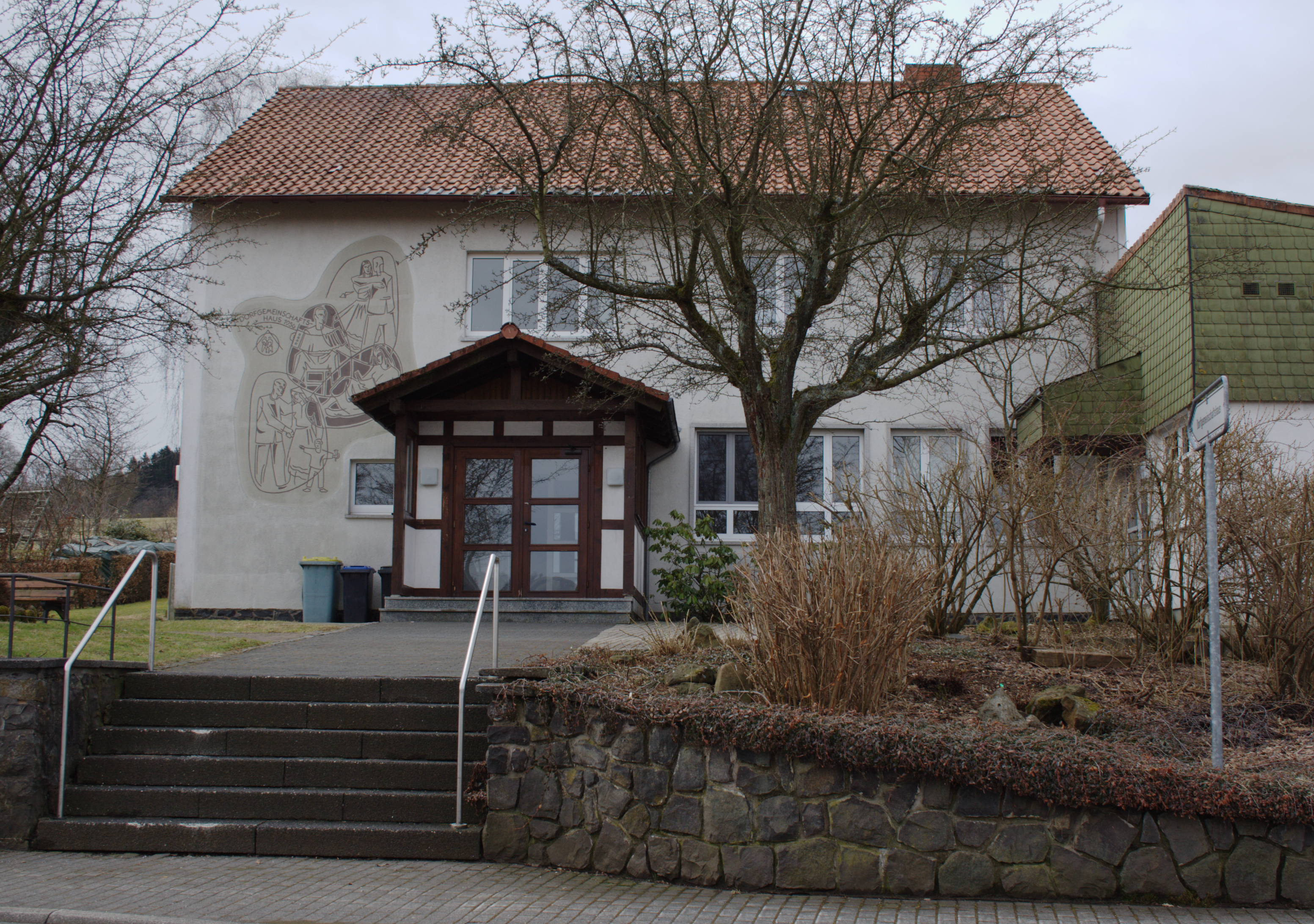 community, half-timbered building