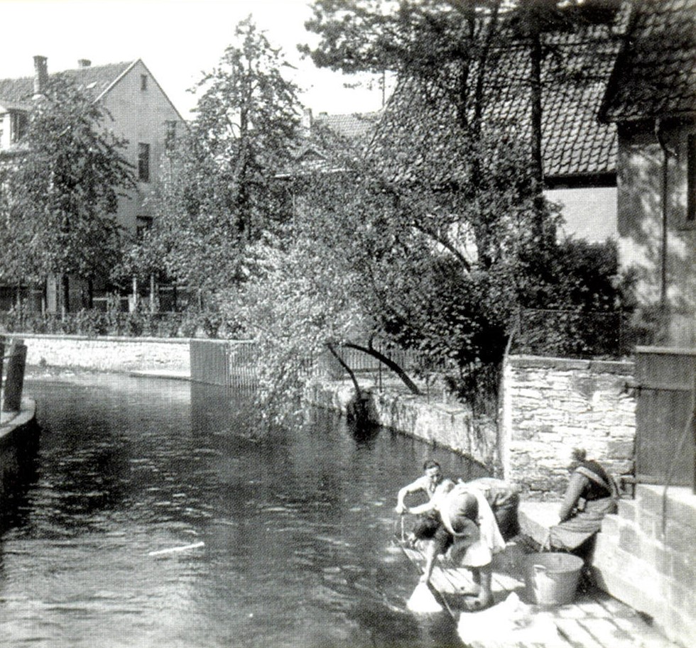 river, people, water