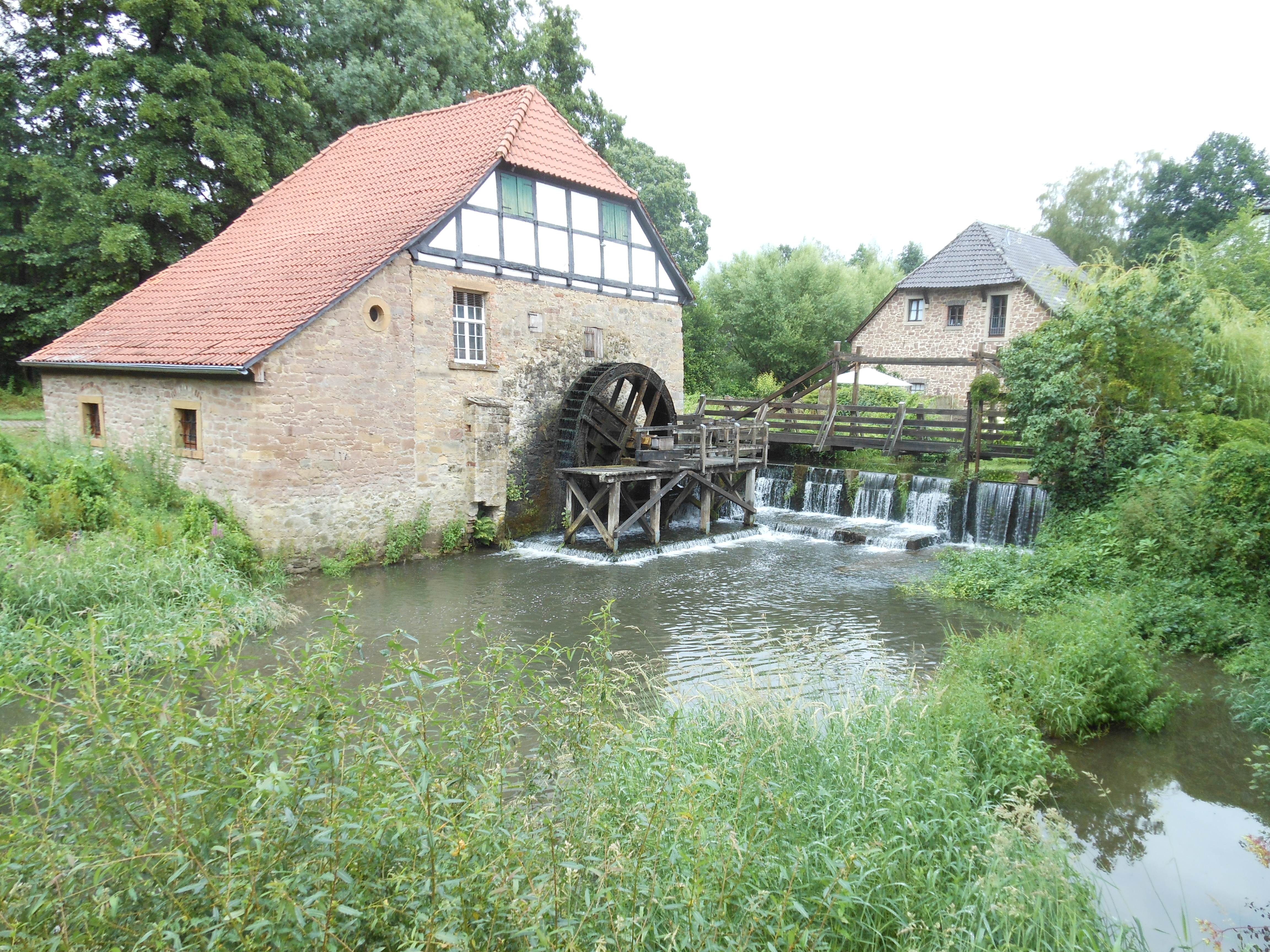  Architecture, Building, Outdoors, Shelter, Nature, Pond, Water, Cottage, House, Housing, Scenery, Canal, Castle, Fortress, Machine, Wheel, Countryside, Roof, Rural